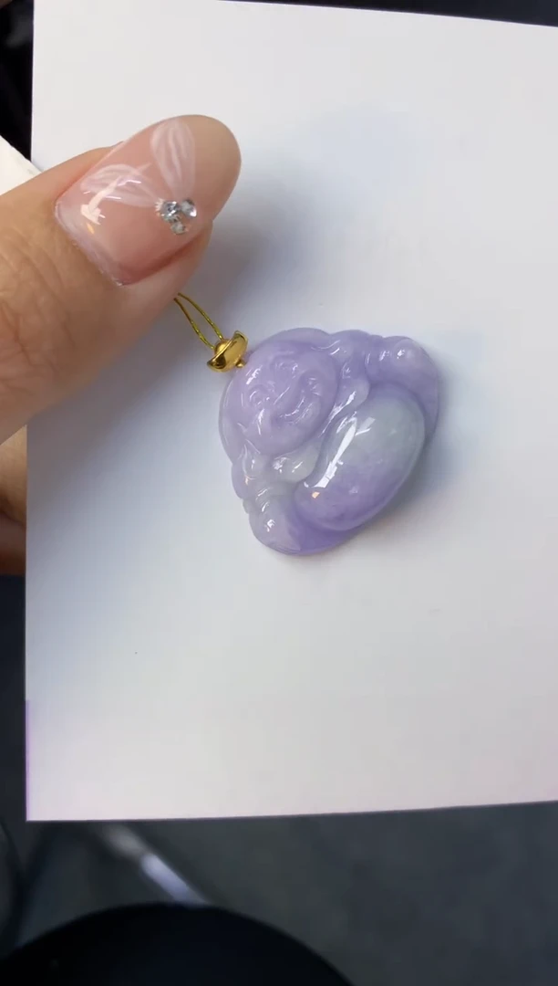 颈饰18K金镶嵌翡翠天然缅甸a货翡翠百元以上9元证书费自理1