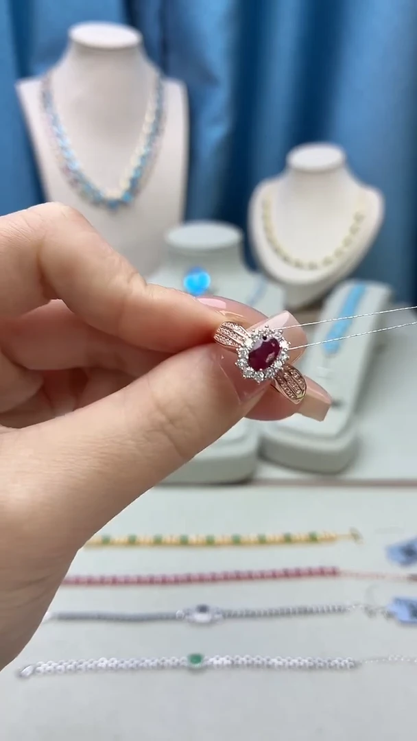 银S925镶嵌戒指红宝石073JH0102产品一个（多样性）