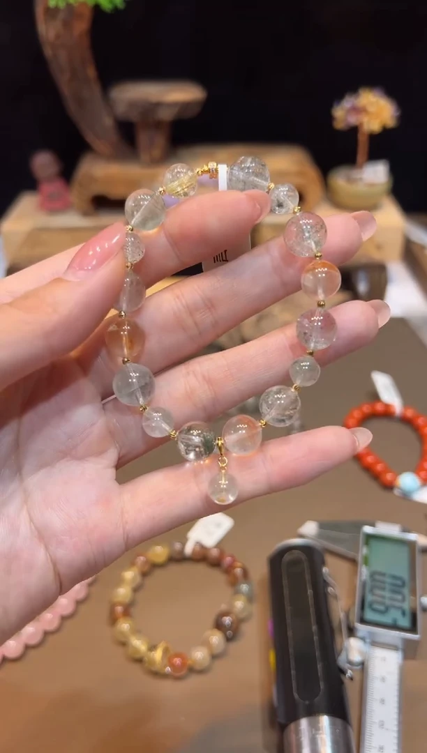 水晶手链银S925镶嵌手饰@@F5556