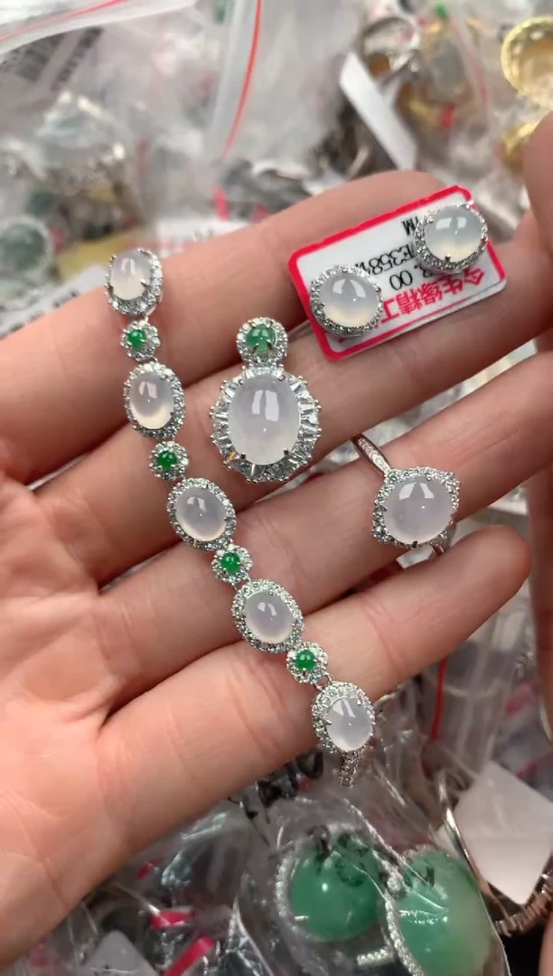 银S925镶嵌戒指翡翠999----8