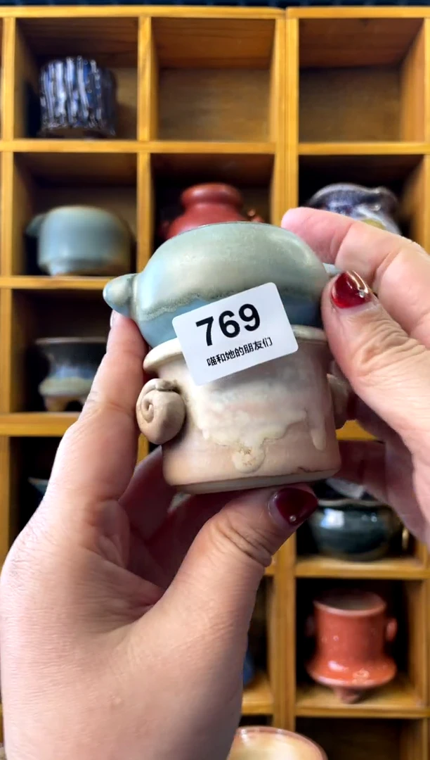 【闪购商品】陶769 内口4【喵喵团圆多肉盆】