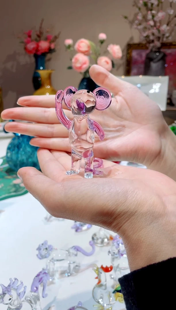 【闪购商品】琉璃手工艺品紫色  鼠