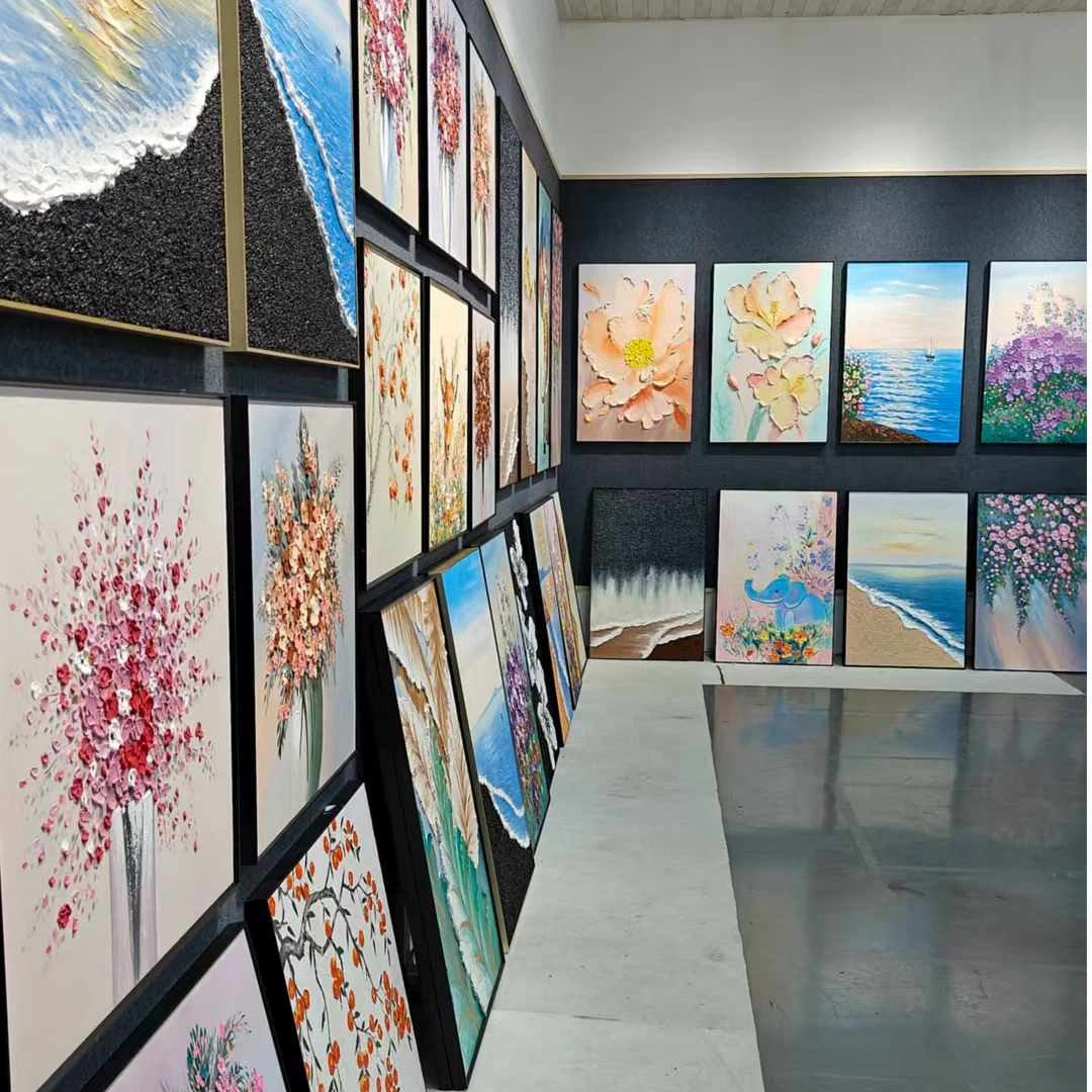 【颜艺油画】A01-A99轻奢风玄关客厅沙发背景餐厅卧室纯手绘装饰画