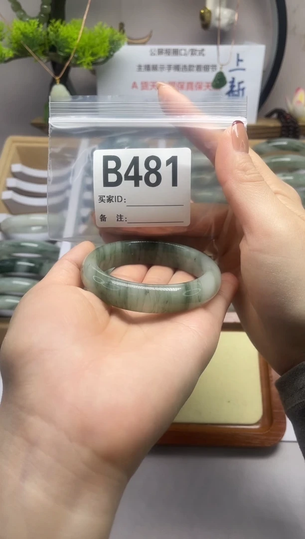 【闪购商品】石英质玉（天山翠）手镯未镶嵌b481