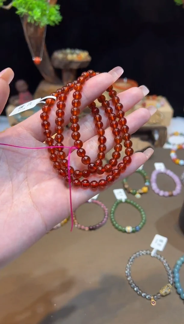 未镶嵌手链石榴石手饰@@0116