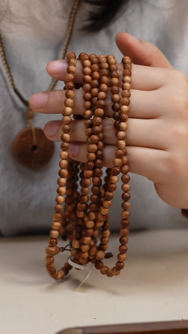 檀香木手串/手链老山檀香0.6圆珠多圈108颗供奉料留疤