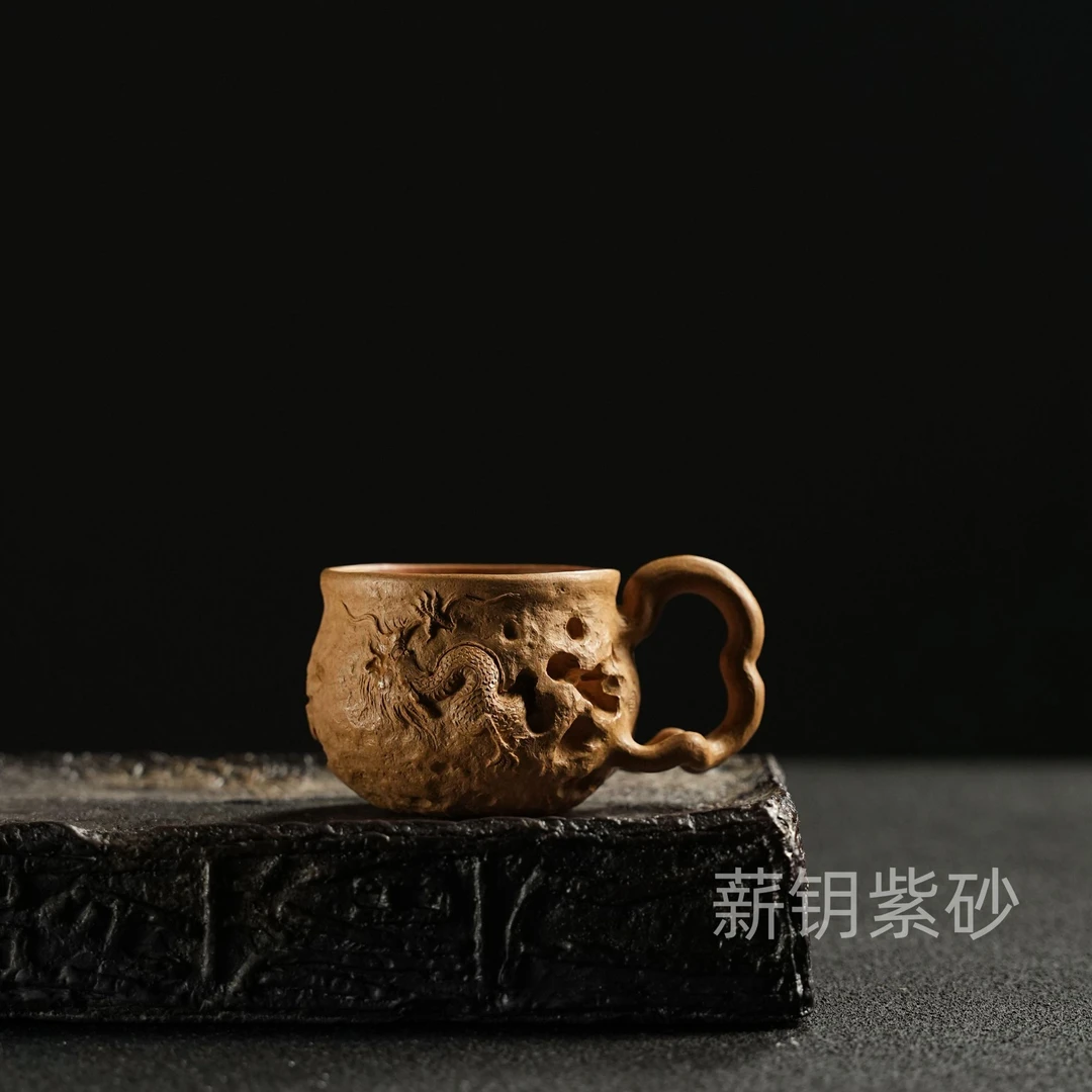 游龙供春主人杯茶具茶杯全手工四号井冷金黄
