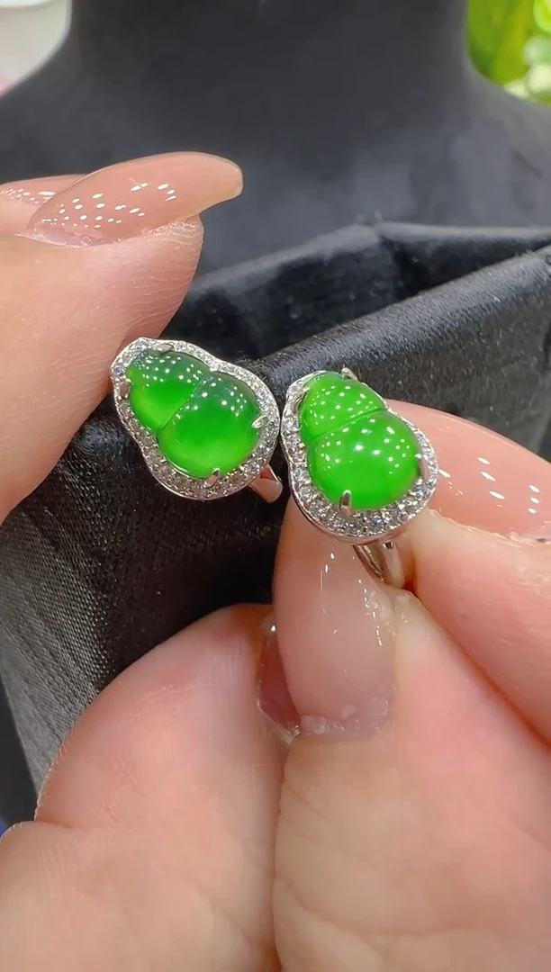 银S925镶嵌翡翠耳饰多样性团购发一件