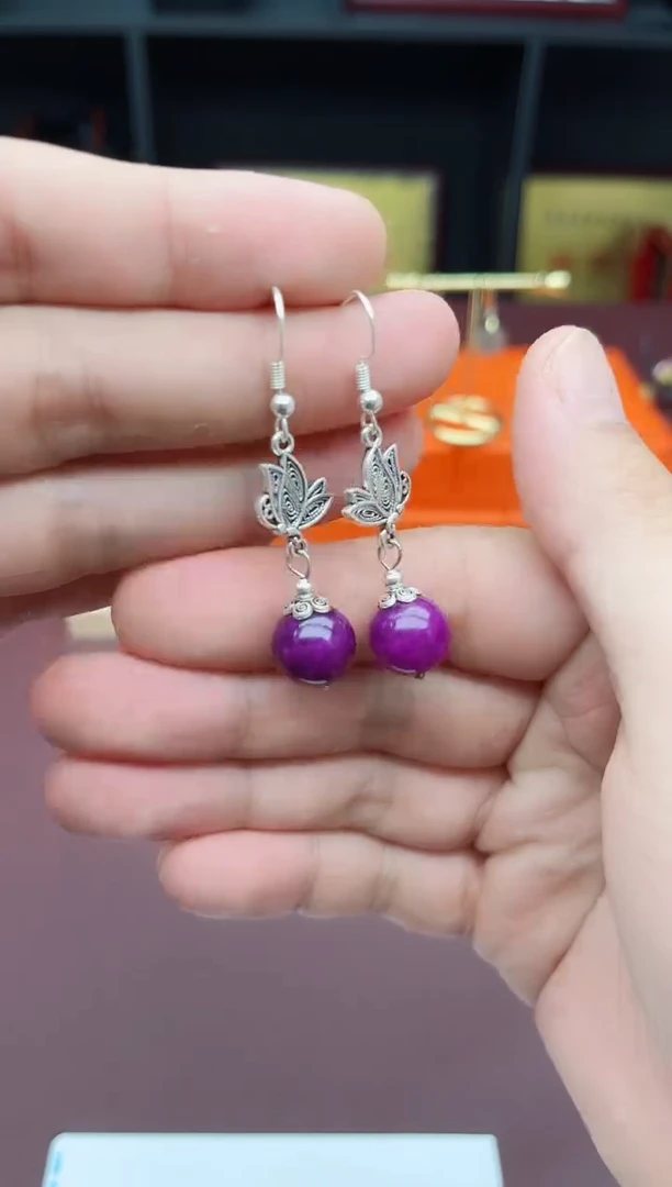 玛瑙/玉髓耳饰银S925镶嵌106000
