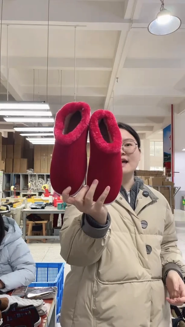 红色毛圈棉鞋38码