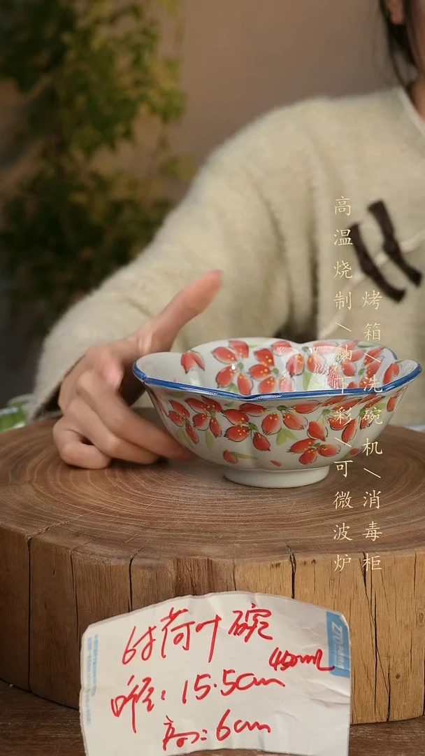 碗瓷景德镇手工手绘高温瓷釉下彩