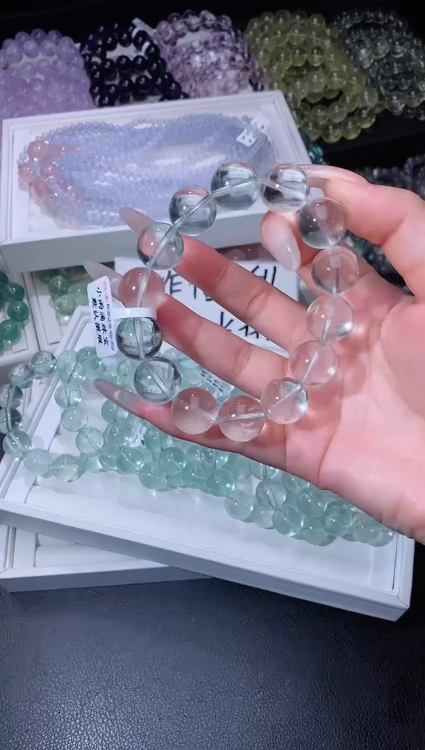 手链未镶嵌萤石78.7薄荷曼波萤石手串 多样性发其一 微色差