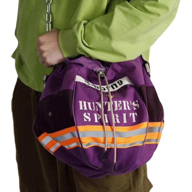 B-born9紫色复古帆布斜跨包vintage大多色设计福袋包斜挎包包包