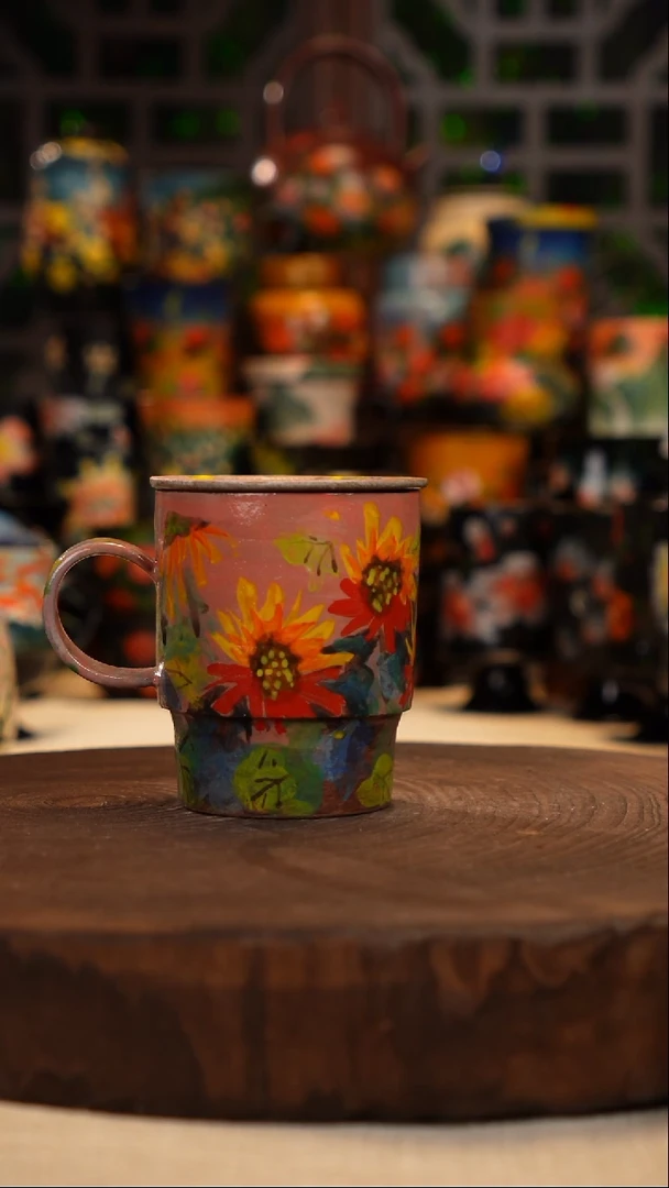 油画   手绘釉下彩   杯子