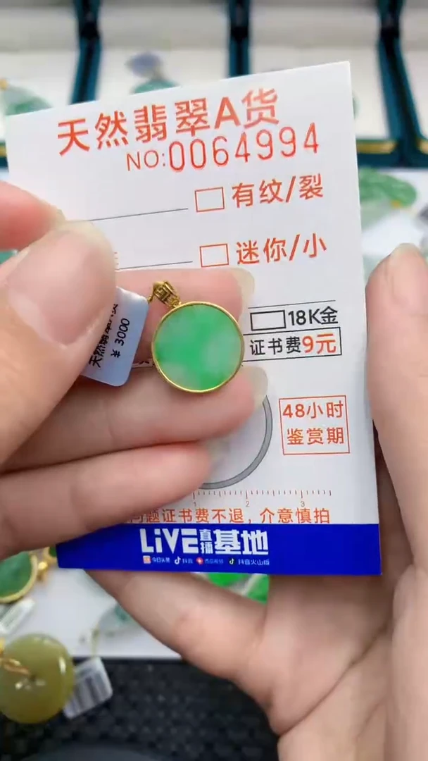 【闪购商品】翡翠颈饰18K金镶嵌            8