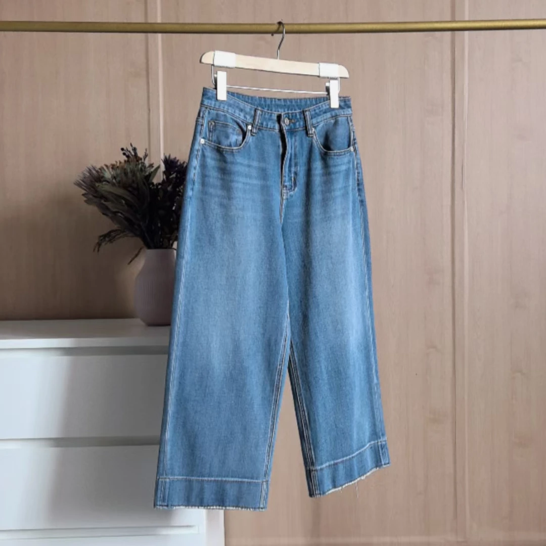 【MinorityFocus】进口的土耳其水洗牛仔蓝九分直筒裤牛仔裤MF032