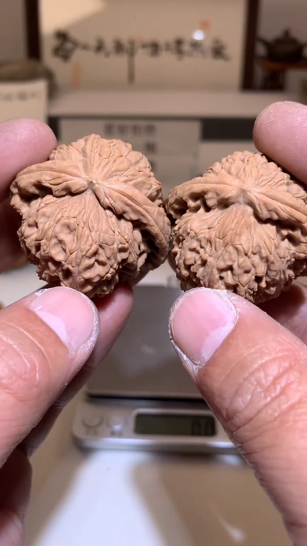 【闪购商品】桃核把件43左右微黄尖白狮子