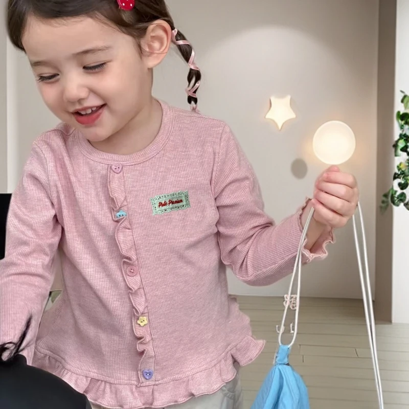 秋上新女童长袖t恤设计师款秋装蜜芽上衣