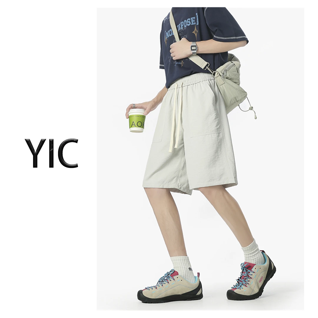 休闲短裤2025新款夏五分裤男速干空调裤宽松直筒港风百搭运动裤男