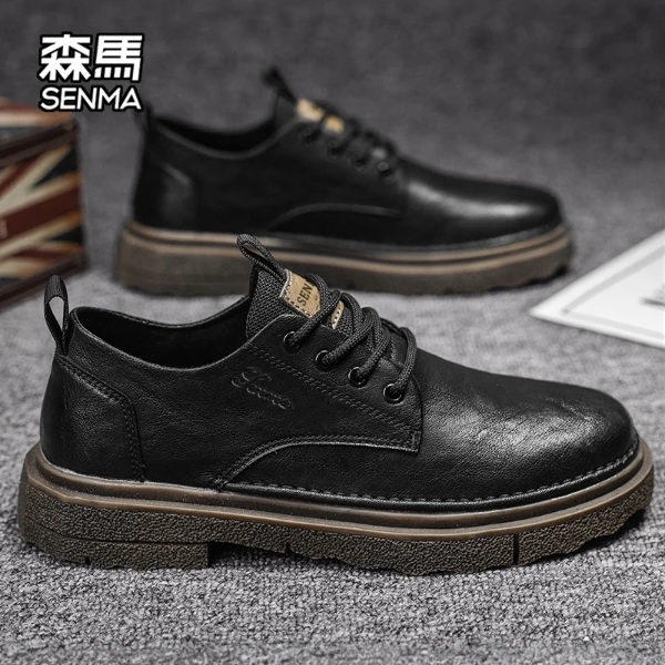 森马男鞋冬季新款休闲皮鞋男款官方正版高端西装时尚男士正装皮鞋