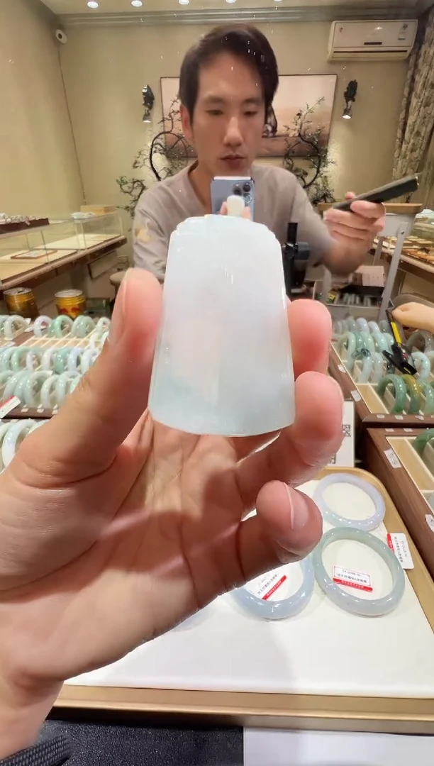 颈饰未镶嵌翡翠-纯天然缅甸A货翡翠无事牌吊坠-50*31*4.2