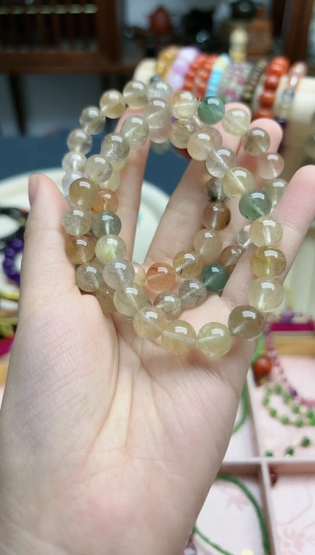 【闪购商品】水晶手串未镶嵌彩发晶10mm手串*1 ZD多样发一