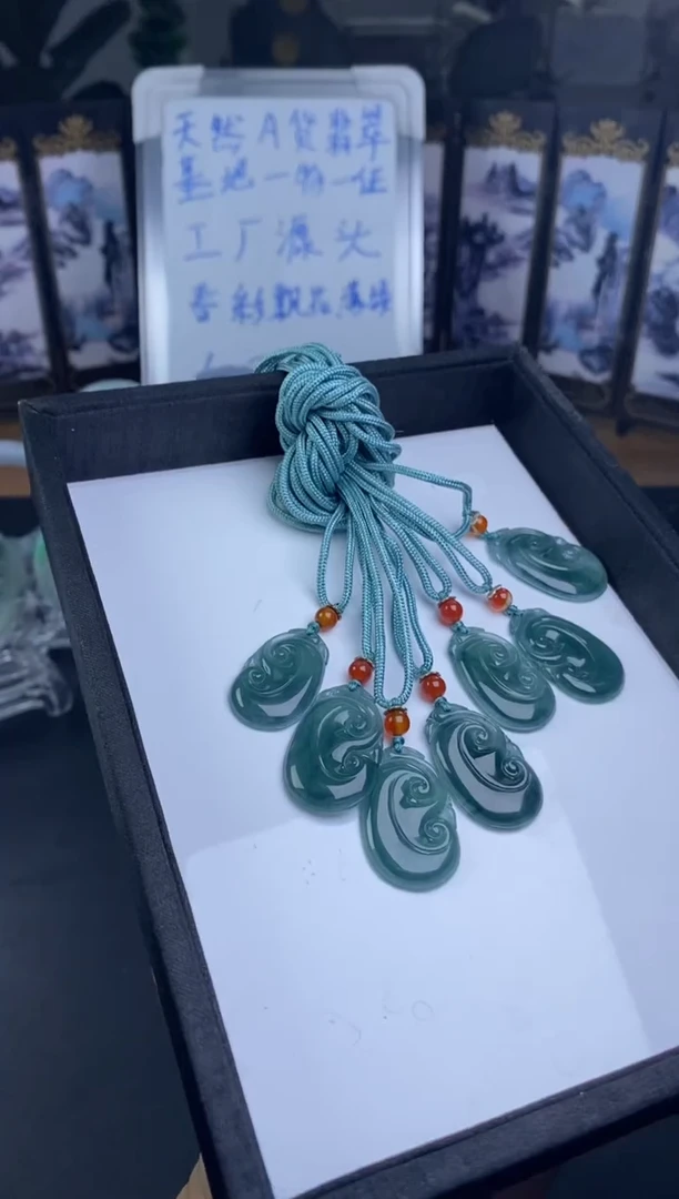 【闪购商品】翡翠颈饰银S800镀金镶嵌挂件