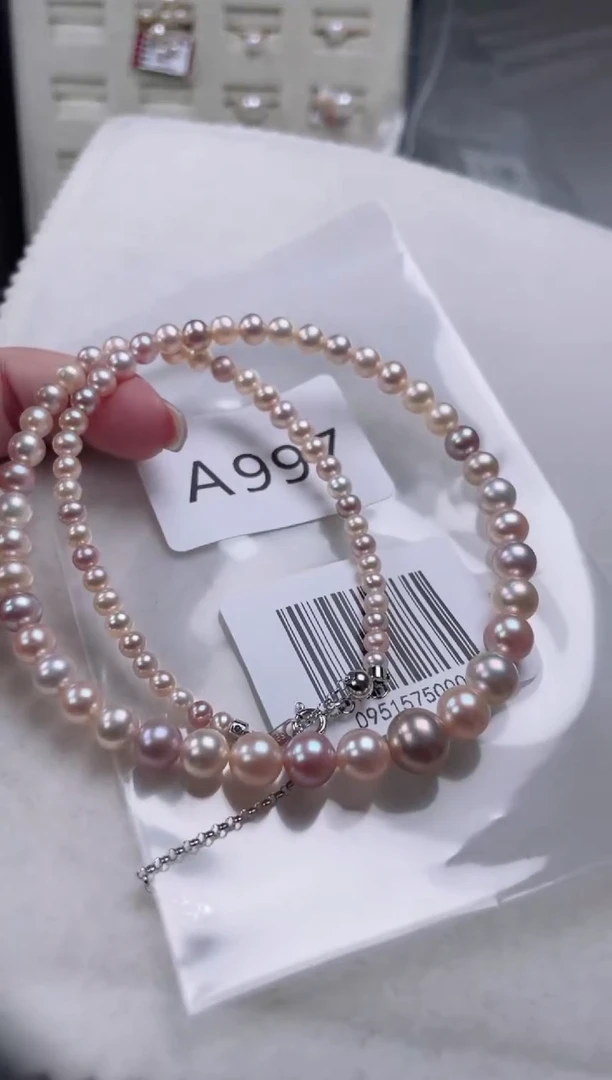 【闪购商品】淡水珍珠项链银S925镶嵌A997