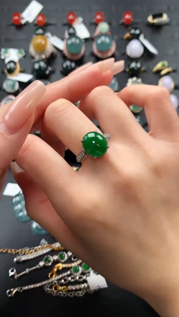 【闪购商品】翡翠戒指银S925镶嵌63547676