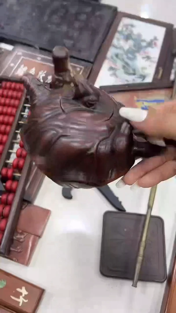 茶壶紫砂沐头淘摆件紫砂