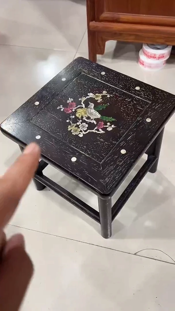 木紫檀木鸟踏花枝富贵凳