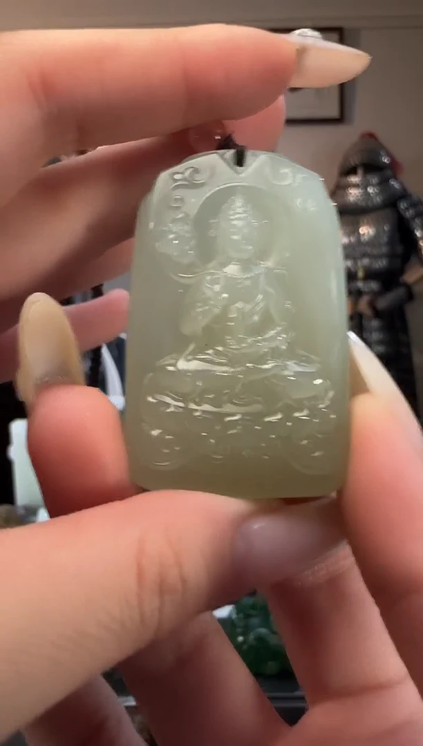 颈饰未镶嵌和田玉晴水观音牌吊坠
