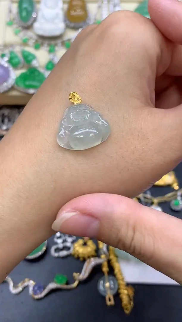 翡翠18K金镶嵌颈饰64-中国好珍宝