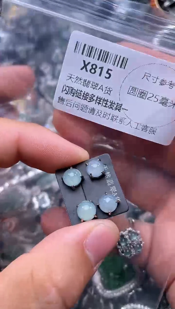 【闪购商品】翡翠颈饰未镶嵌X815耳钉 多样性发其一