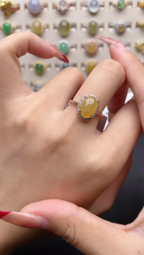 【闪购商品】翡翠戒指银S925镶嵌一物一证一礼盒