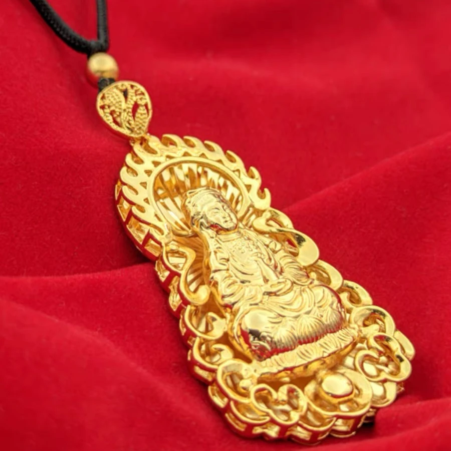 合金吊坠 合金材质【观音吊坠】气质时尚大气金色素款潮流经典精美