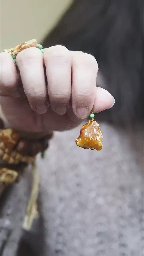 裸石琥珀未镶嵌*蜜蜡提溜*活扣头可拆*百搭手串项链