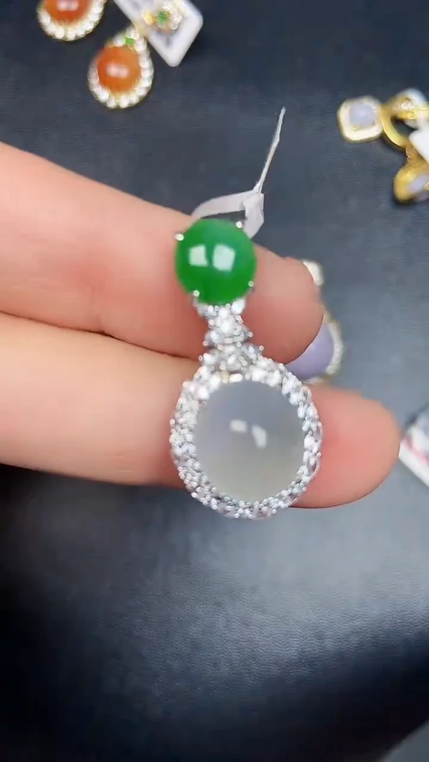 银S925镶嵌戒指翡翠3040