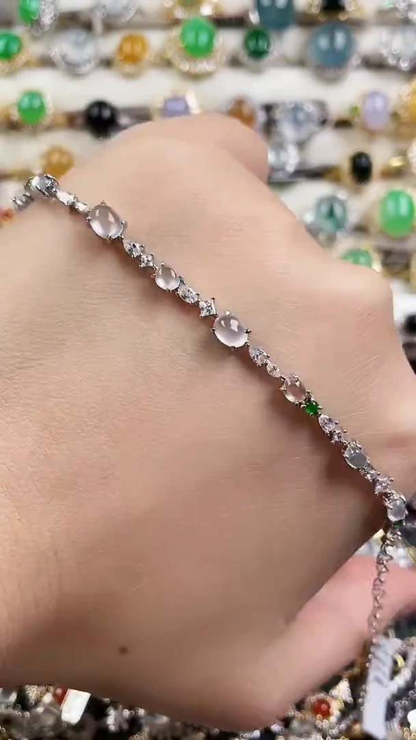 银S925镶嵌手链翡翠151