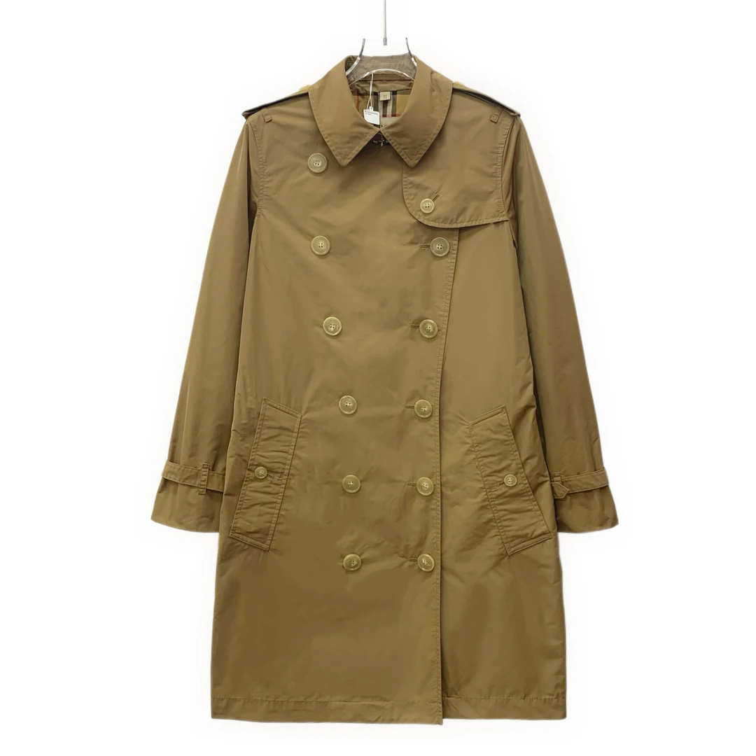 99新 BURBERRY/博柏利 DM0239 棕色双排扣腰带款风衣外套 36 XS码