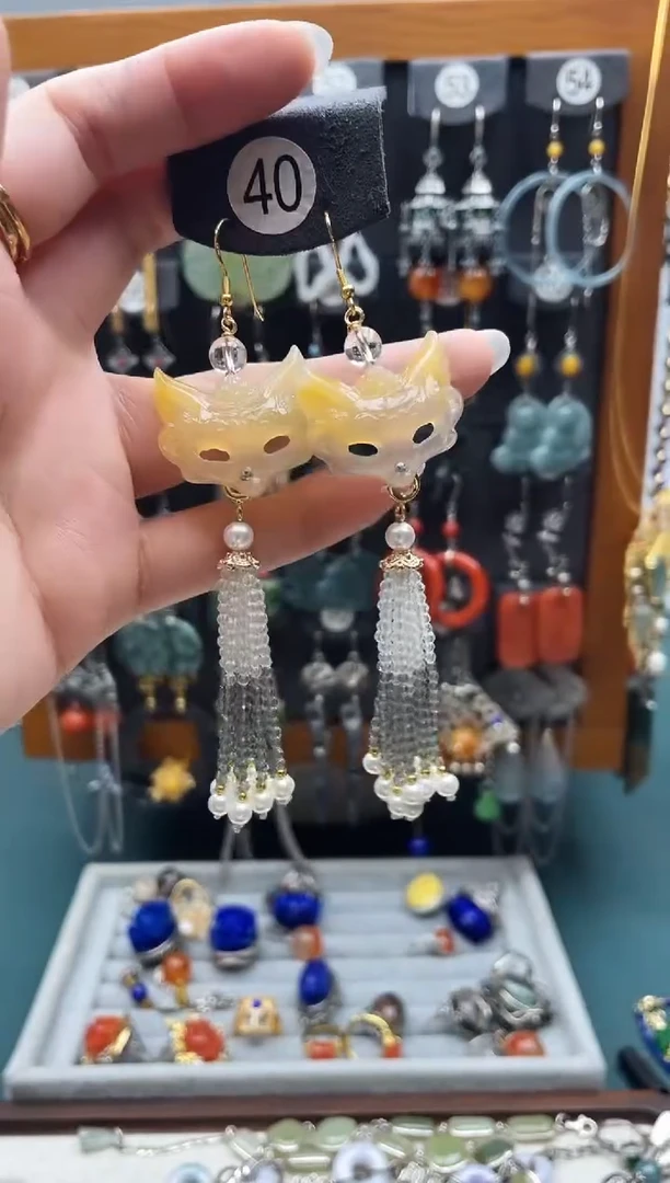 玛瑙/玉髓耳饰银S925镶嵌毛**麻饰品