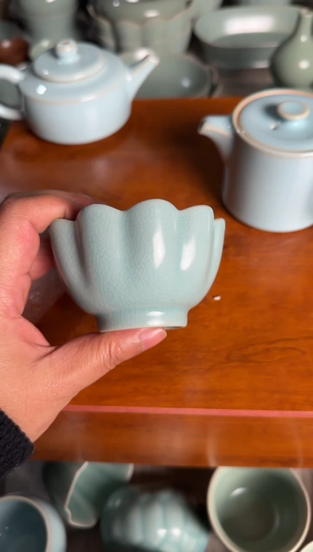 汝瓷让**树平顶山汝瓷产品  宋彦斌莲花杯