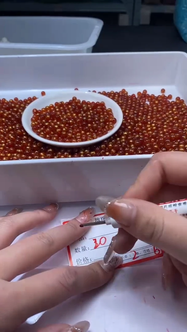 未镶嵌颈饰玛瑙/玉髓W1384红色六字6MM*20颗