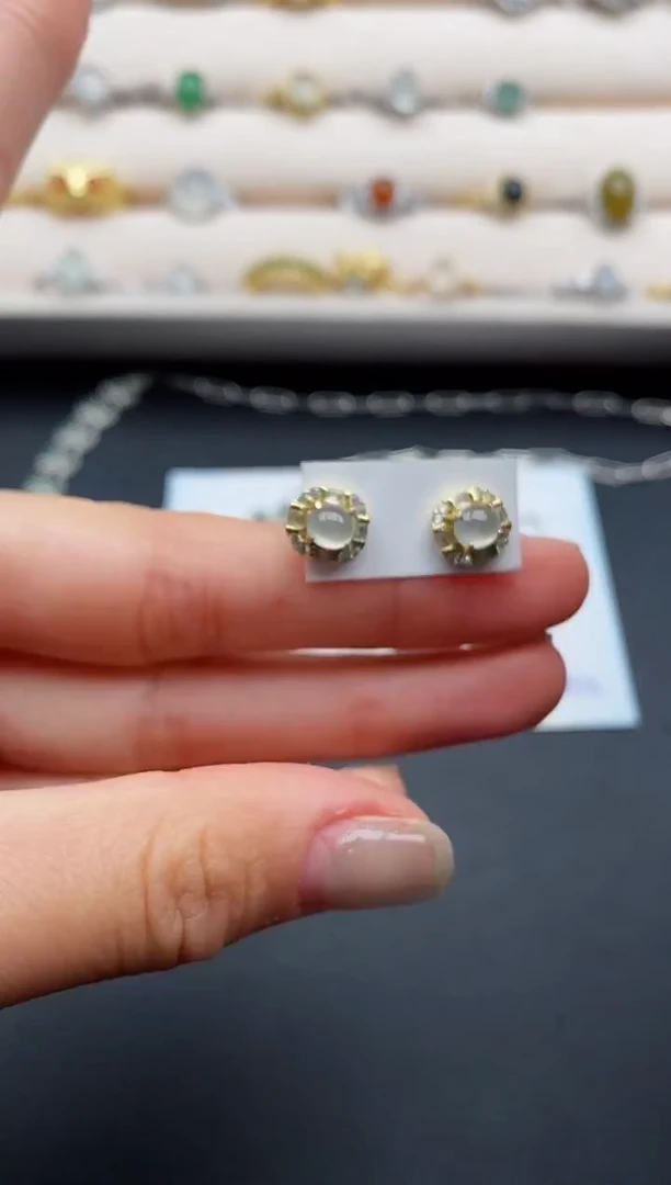 银S925镶嵌戒指翡翠8888888+4