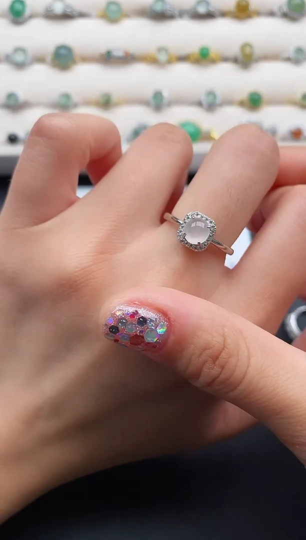 银S925镶嵌戒指翡翠1111111111+3