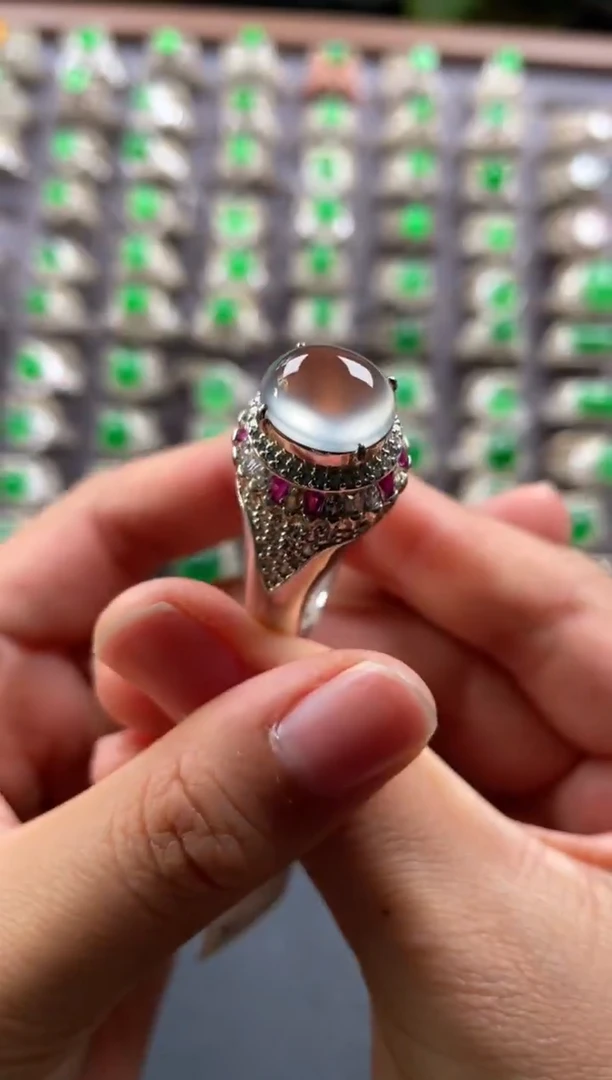 未镶嵌戒指翡翠天然缅甸A货翡翠戒面 1.3