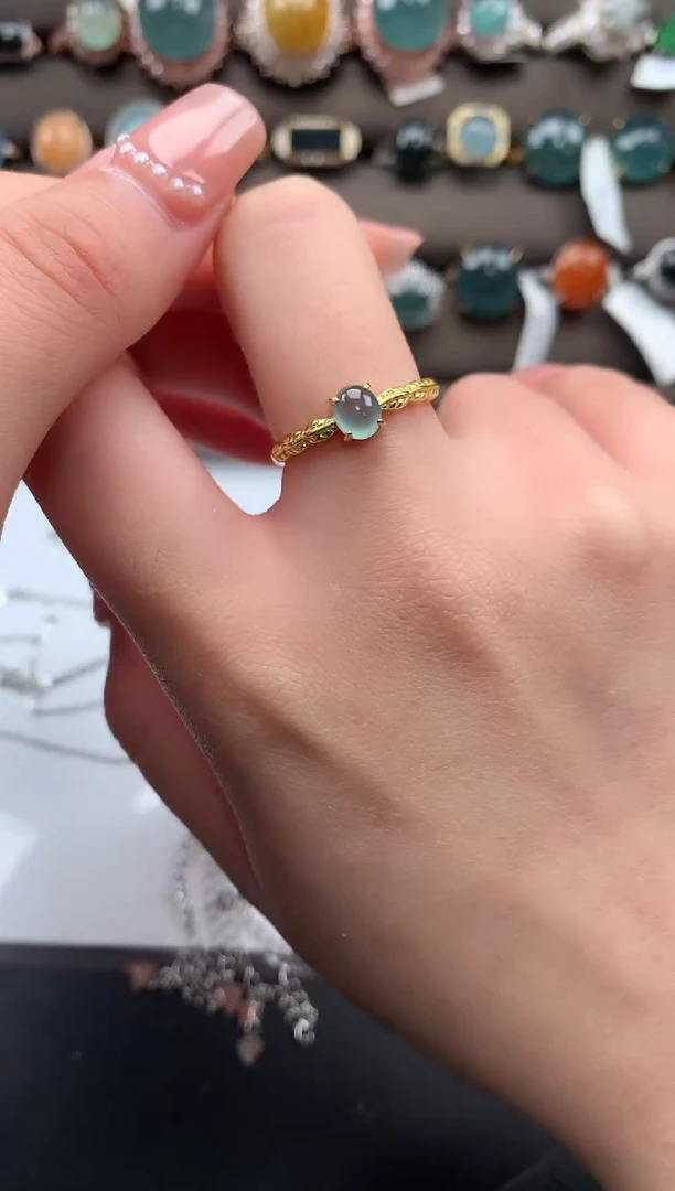 【闪购商品】翡翠戒指银S925镶嵌5124
