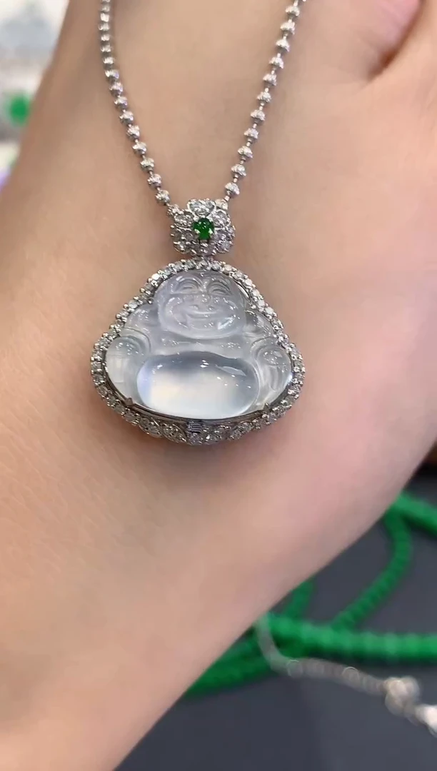 吊坠(不含链)18K金镶嵌翡翠q2