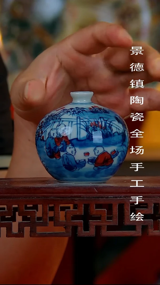 摆件手景德镇陶瓷 全场手工绘