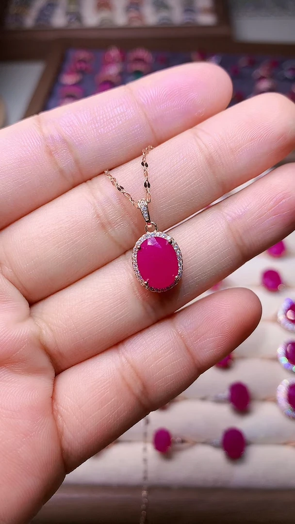 【闪购商品】红宝石颈饰银S925镶嵌000